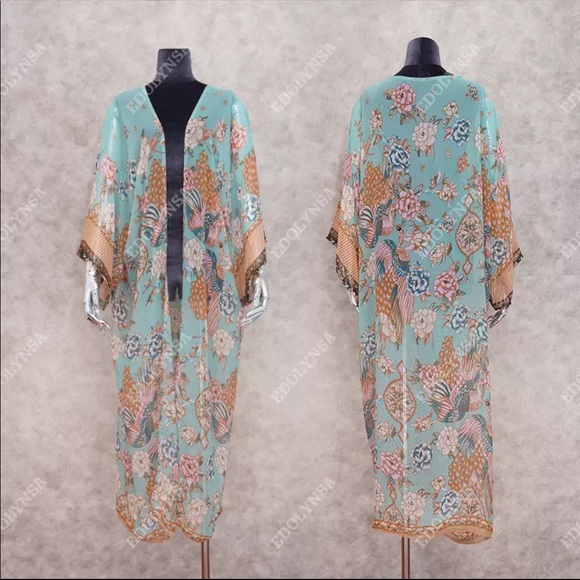 The Jade Floral Kimono Duster - Picture 4 of 7